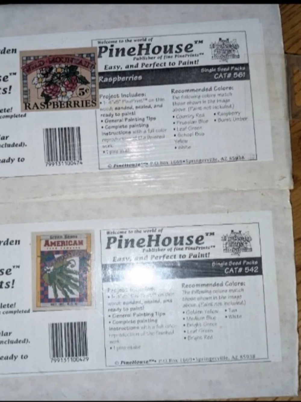 5 Vintage NOS Pinehouse DIY CRAFT Garden Stakes Green Beans Sunflower Radish